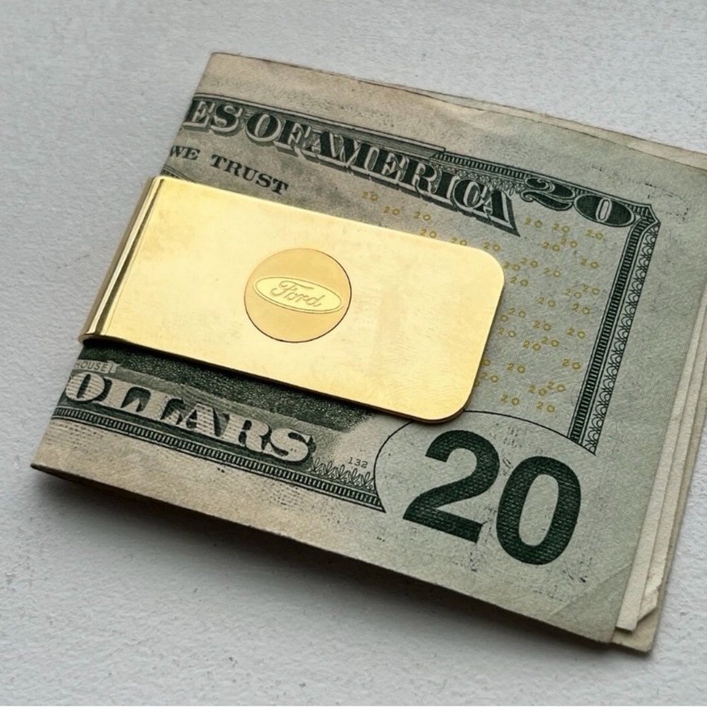 Ford Motors Golden Color Money Clip Auto Car